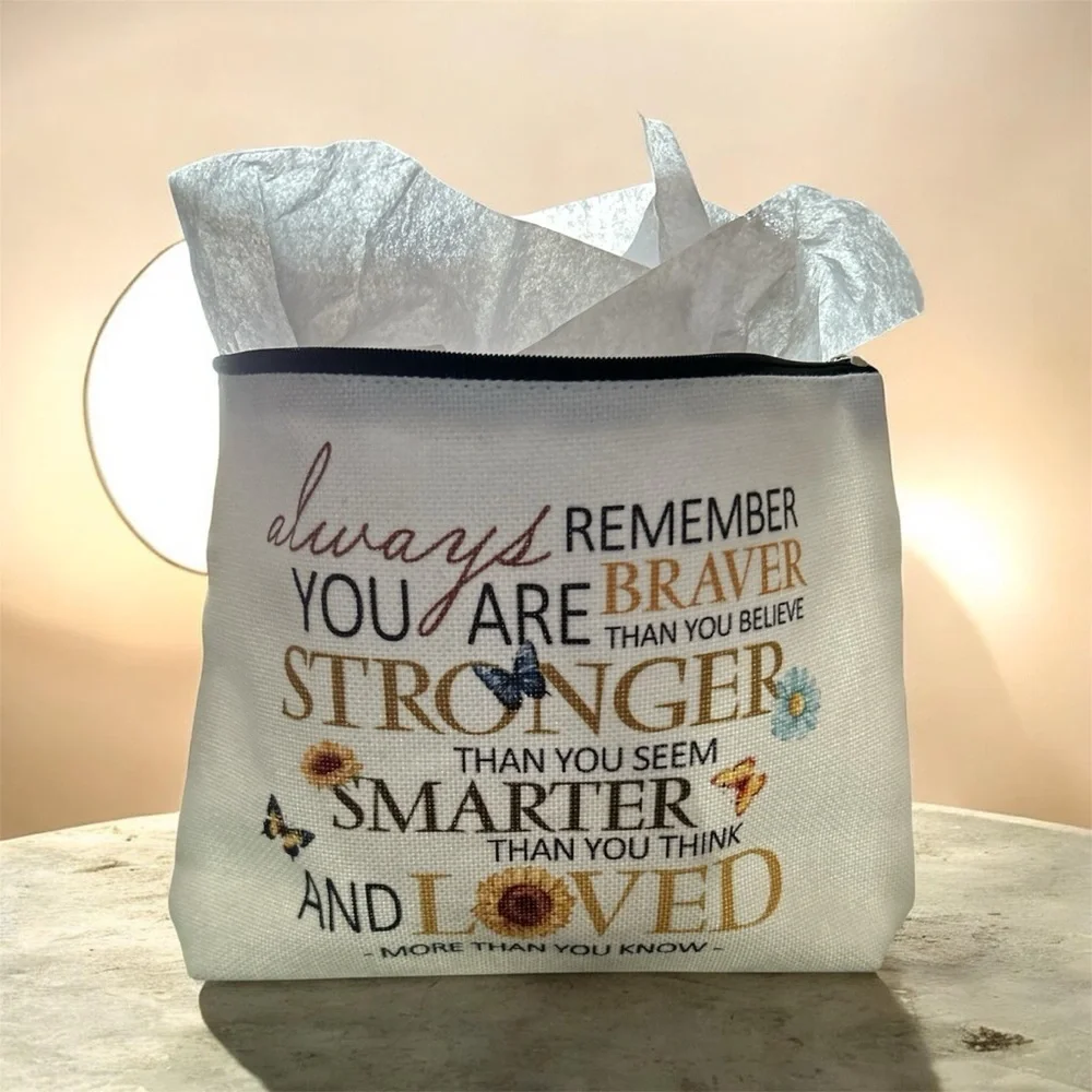 Inspirational Canvas Cosmetic Bag with (2) Sadoer Korean Tear-Off Facial Mask - Picture 1 of 3